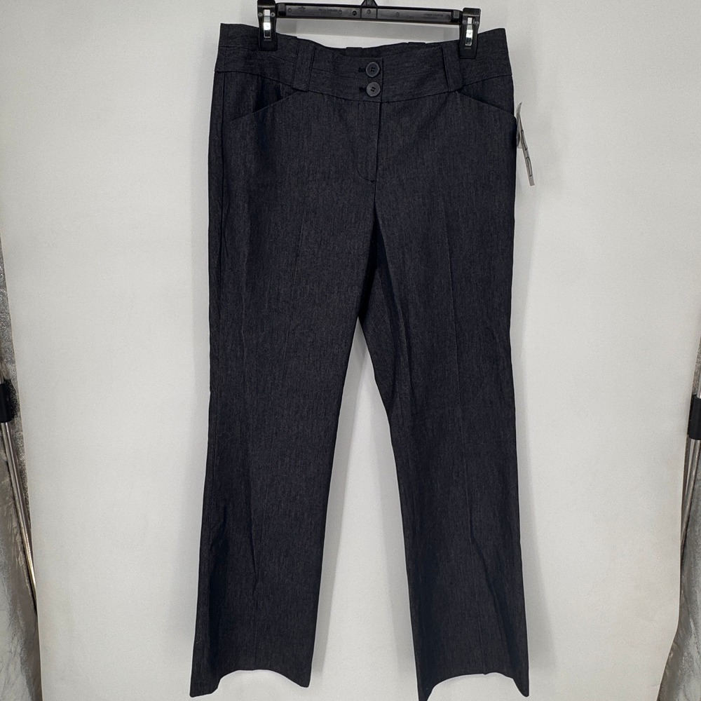 Dalia Collection Dress Pants Women‎ 8 Dark Blue New Straight Leg Cotton Blend
